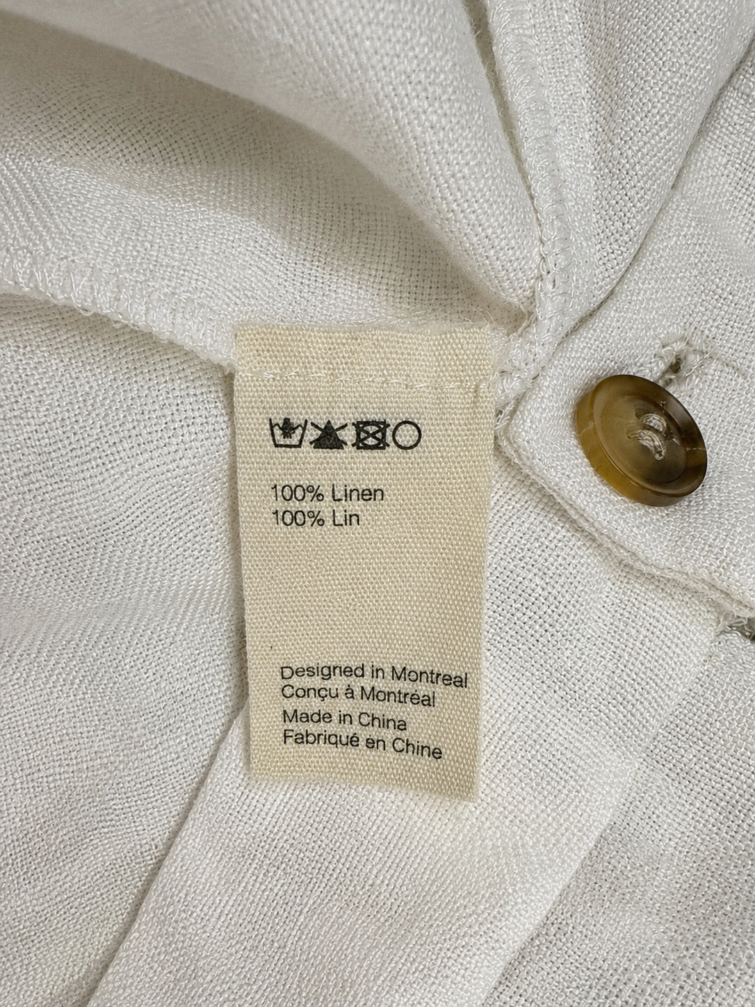 Short 100% lin Blanc, Naïf