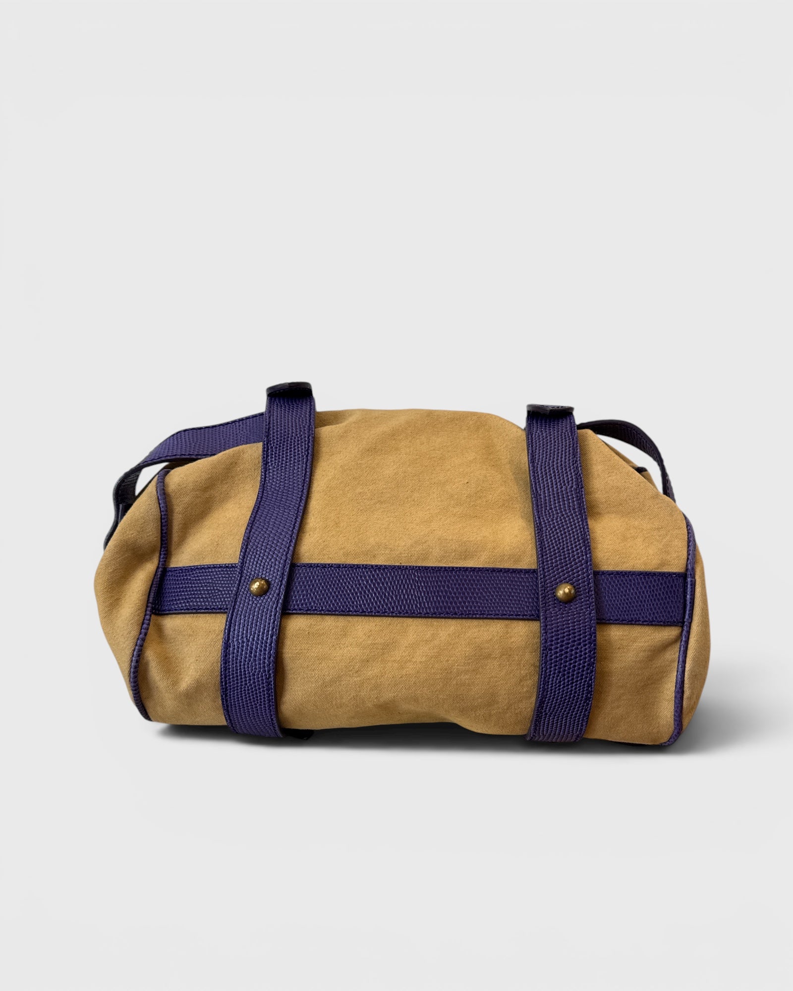 Sac à main toile et cuir Beige/mauve Gianfranco Ferre