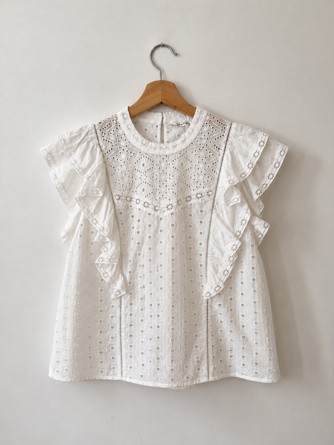 Blouse broderie anglaise blanche, Veronica Beard