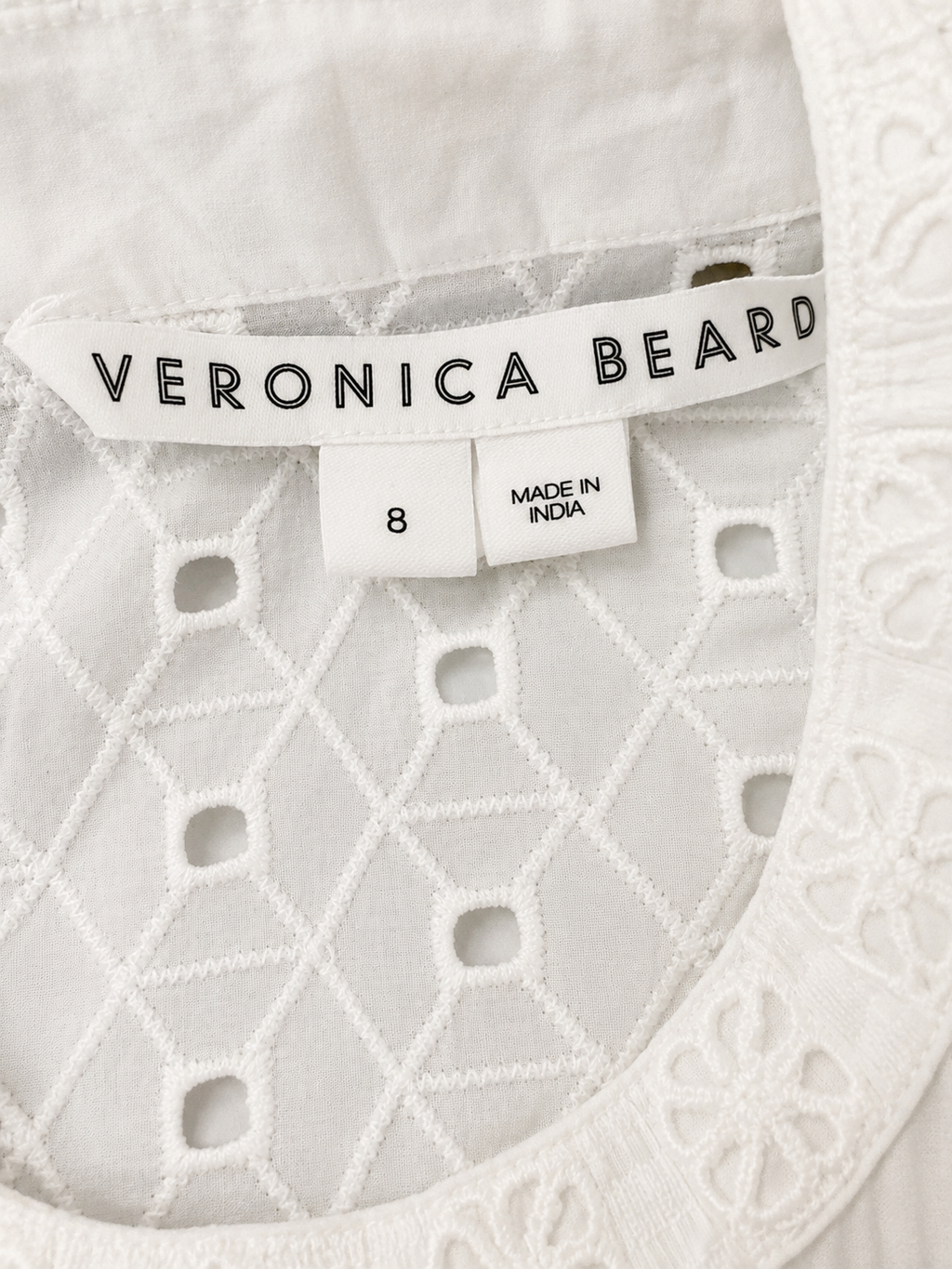 Blouse broderie anglaise blanche, Veronica Beard