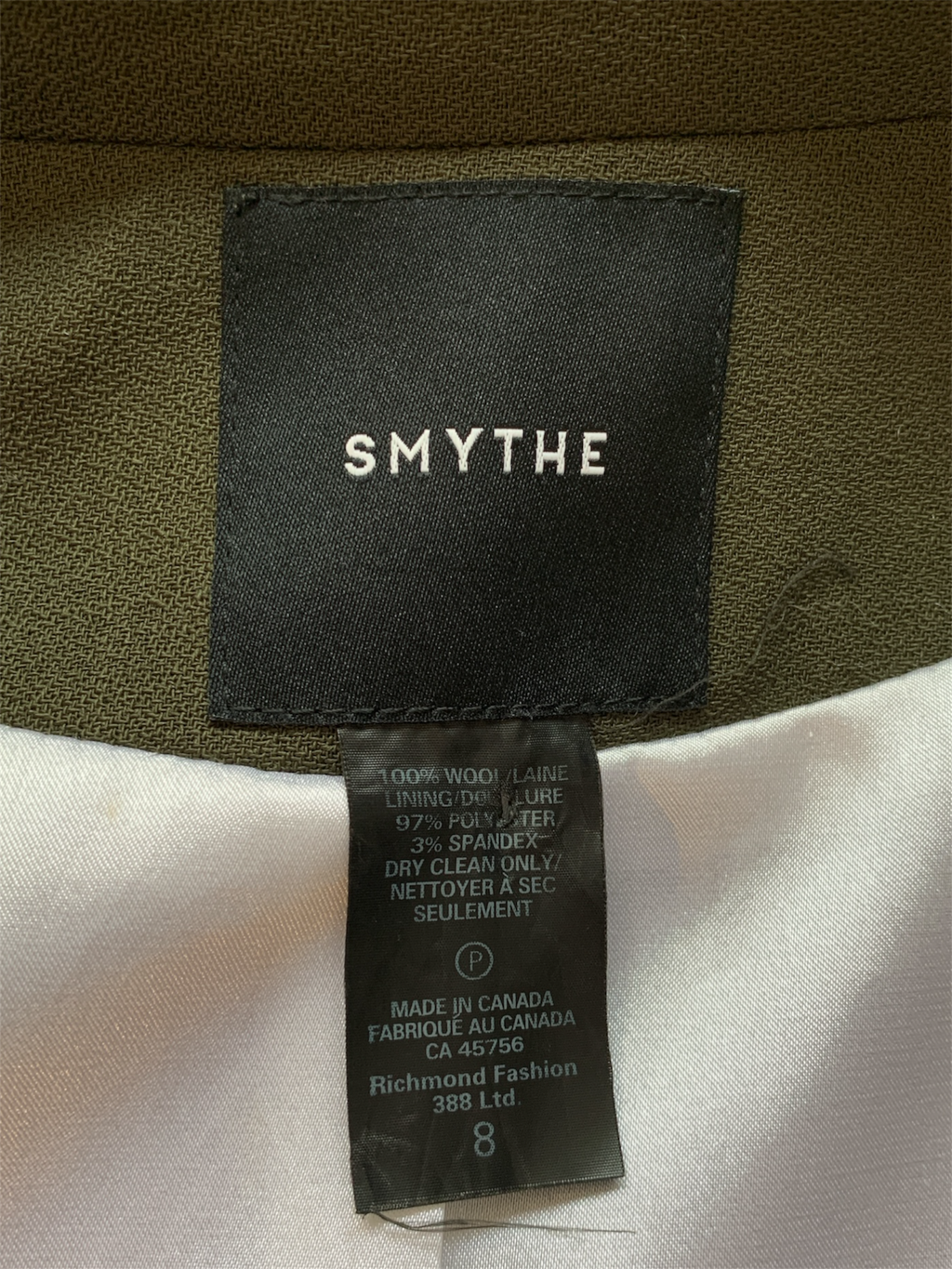 Veston Smythe , taille 8