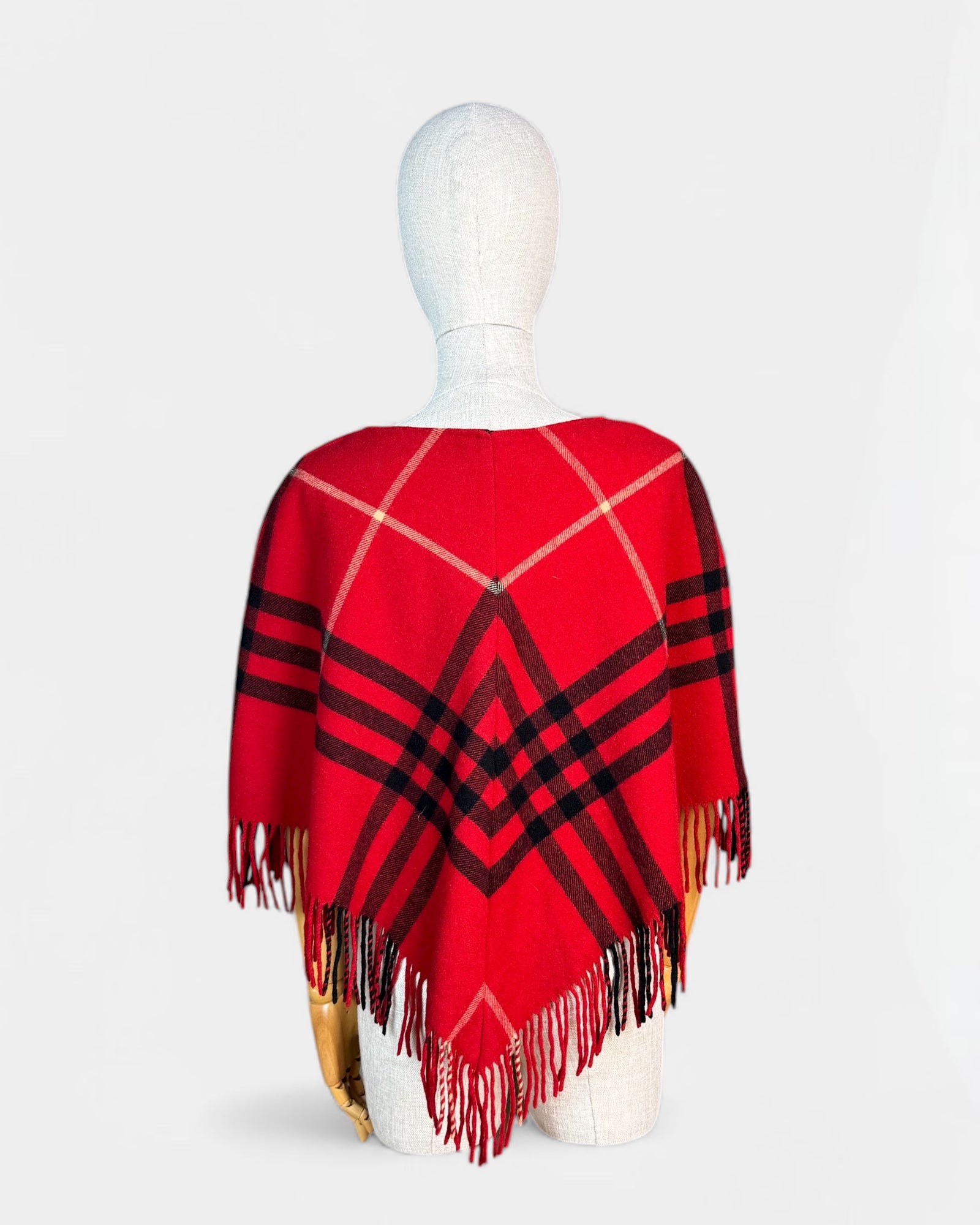 Poncho laine et cachemire tartan Burberry
